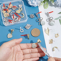32Pcs 16 Style Alloy Stud Earring Findings&nbsp;FIND-PH0008-35