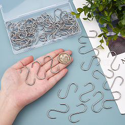 60Pcs 304 Stainless Steel S-shape Hooks&nbsp;STAS-PH0006-72