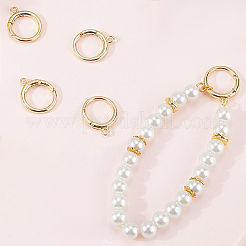 6Pcs Brass Spring Gate Rings&nbsp;KK-SC0006-40