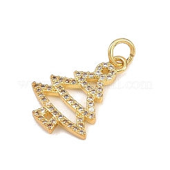 Brass Micro Pave Cubic Zirconia Pendants&nbsp;KK-I384-01G