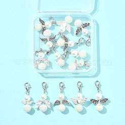 14Pcs 7 Styles ABS Plastic Imitation Pearl Pendant Decorations&nbsp;HJEW-FS00042-02-1