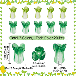 40Pcs 2 Colors Handmade Lampwork Beads&nbsp;LAMP-SC0001-29