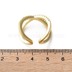 Adjustable Brass Micro Pave Clear Cubic Zirconia Cuff Rings&nbsp;LS-RJEW-F101-17G