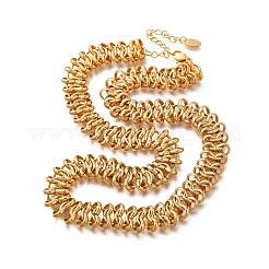 304 Stainless Steel Ring Link Chain Necklaces for Women Men&nbsp;NJEW-S443-01G
