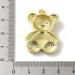 Brass Micro Pave Cubic Zirconia Pendants&nbsp;KK-Z042-30G-01