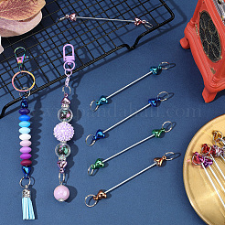 24Pcs 12 Colors Stainless Steel Beadable Keychain Bar for Jewelry Making DIY Crafts&nbsp;AJEW-SC0031-54B