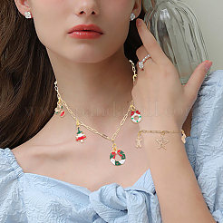Christmas Theme DIY 304 Stainless Steel Chains Bracelet/Neckalces Making Kits&nbsp;DIY-SP0006-04