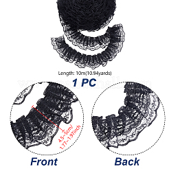 Polyester Lace Pleated Ribbons&nbsp;SRIB-WH0011-468A