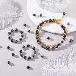 Synthetic Snowflake Obsidian Beads Strands&nbsp;G-NB0003-64