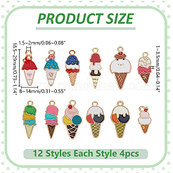 48Pcs 12 Styles Alloy Enamel Pendants&nbsp;ENAM-WR0001-07