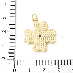 Brass Micro Pave Medium Violet Red Cubic Zirconia Pendants&nbsp;CU-CBA9CBD-07G