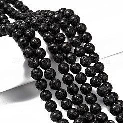 Natural Lava Rock Round Bead Strands&nbsp;G-M169-8mm-03