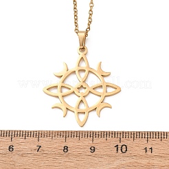 304 Stainless Steel Sun Moon Symbol Cutout Pendant Cable Chain Necklaces for Men Women&nbsp;NJEW-K308-07G