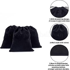 8Pcs Rectangle Black Velvet Pouches&nbsp;TP-NB0001-31
