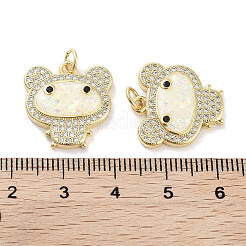 Brass Micro Pave Clear Cubic Zirconia Pendants&nbsp;KK-L213-027G
