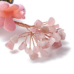 Natural Rose Quartz Chips & Resin Pedestal Display Decorations&nbsp;DJEW-A001-03D
