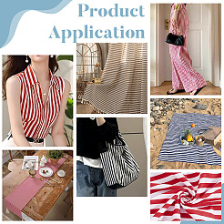 Cotton Fabric with Strip Pattern&nbsp;DIY-PH0037-96D