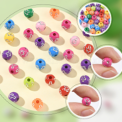 500Pcs Plating Acrylic Beads&nbsp;PACR-SP0001-09B