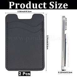 2Pcs Self-Adhesive PU Leather ID Card Holder&nbsp;AJEW-CN0007-48