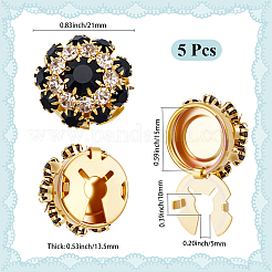 5Pcs Brass Rhinestone Cufflinks&nbsp;FIND-CY0001-63G