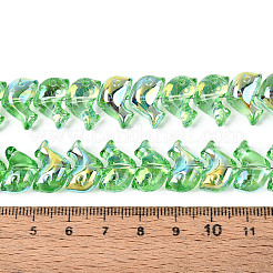 Baking Paint Electroplate Transparent Glass Beads Strands&nbsp;EGLA-N017-06-B05