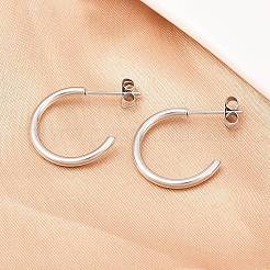 316 Stainless Steel C-Shaped Stud Earrings&nbsp;EJEW-D339-03P