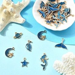 30Pcs 6 Styles Alloy Enamel Pendants&nbsp;ENAM-YW0005-55