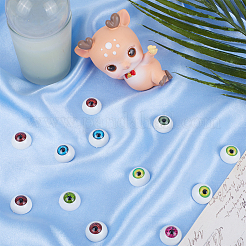 36pcs 6 colors Half Round Acrylic Craft Eyes&nbsp;KY-GF0001-45