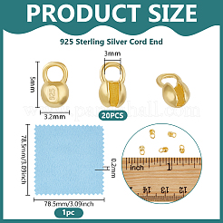925 Sterling Silver Cord End&nbsp;DIY-BC0014-05A-G