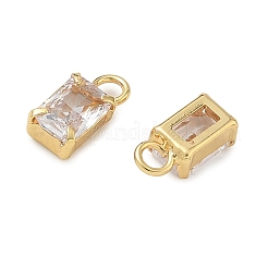 Brass Micro Pave Clear Cubic Zirconia Charms&nbsp;CU-CBAD360-11G-01