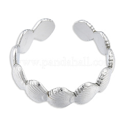 304 Stainless Steel Shell Wrap Open Cuff Ring for Women&nbsp;X-RJEW-N038-100P