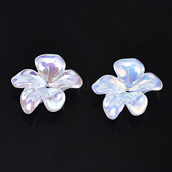 5-Petal Electroplate Acrylic Bead Caps&nbsp;X-PACR-T014-01