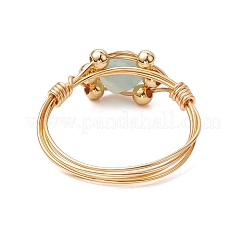 Star Cut Round Natural Rose Quartz & Amethyst & Sodalite & Howlite & Flower Amazonite Finger Ring&nbsp;RJEW-JR00753