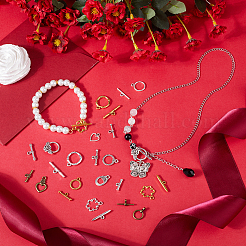 96Pcs 12 Styles Tibetan Style Toggle Clasps&nbsp;FIND-SC0009-16