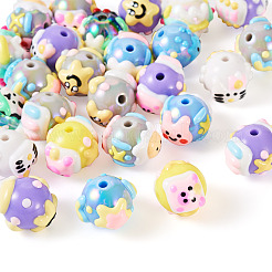 26Pcs 13 Styles Hand Painted Opaque Acrylic with Enamel Beads&nbsp;MACR-TA0001-93