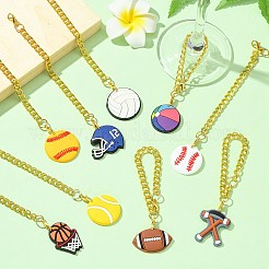 9Pcs 9 Styles Ball Game PVC Plastic Cup Charms&nbsp;HJEW-CJ0001-18