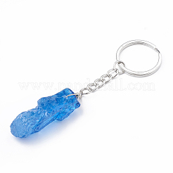 Dyed Natural Quartz Crystal Keychain&nbsp;G-T104-34