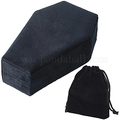 1Pc Coffin Shaped Velvet Jewelry Storage Boxes&nbsp;DARK-BBC0001-01
