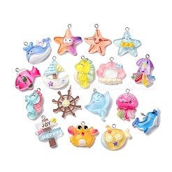 Ocean Theme Transparent Resin Pendants&nbsp;RESI-A046-04