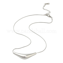 304 Stainless Steel Arc-shaped Pendant Necklaces for Women&nbsp;NJEW-A049-01P