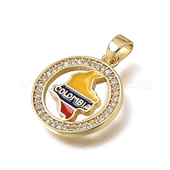Brass Micro Pave Clear Cubic Zirconia Pendants&nbsp;KK-CBAA632-16G