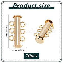 10Pcs Tube Brass Slide Lock Clasps&nbsp;KK-GA0002-44