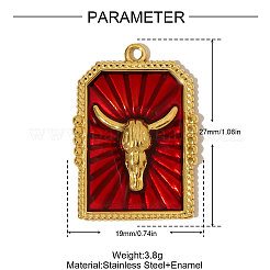 304 Stainless Steel Enamel Pendants&nbsp;STAS-OY004-78G