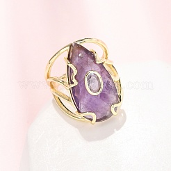 Natural Amethyst Cuff Rings&nbsp;GG-CBA5FCC-03G-05