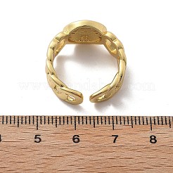 Brass Micro Pave Clear Cubic Zirconia Open Cuff Rings for Women&nbsp;RJEW-K289-02G-L