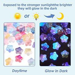 32Pcs 16 Colors Luminous Transparent Resin Star Cabochons&nbsp;RESI-TA0004-28