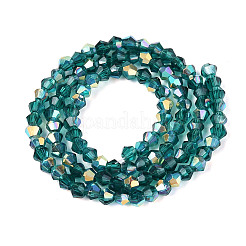 AB Color Plated Transparent Glass Beads Strands&nbsp;GLAA-G127-01-01G