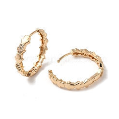 Brass Cubic Zirconia Hoop Earrings for Women&nbsp;EJEW-M238-08KCG