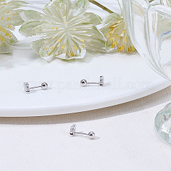 2 Pairs 925 Sterling Silver Micro Pave Clear Cubic Zirconia Flower Cartilage Earrings&nbsp;EJEW-BBC0001-57P