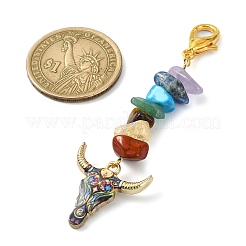 Alloy Ox-Head Shape Enamel Pendants Decorations&nbsp;HJEW-JM01773